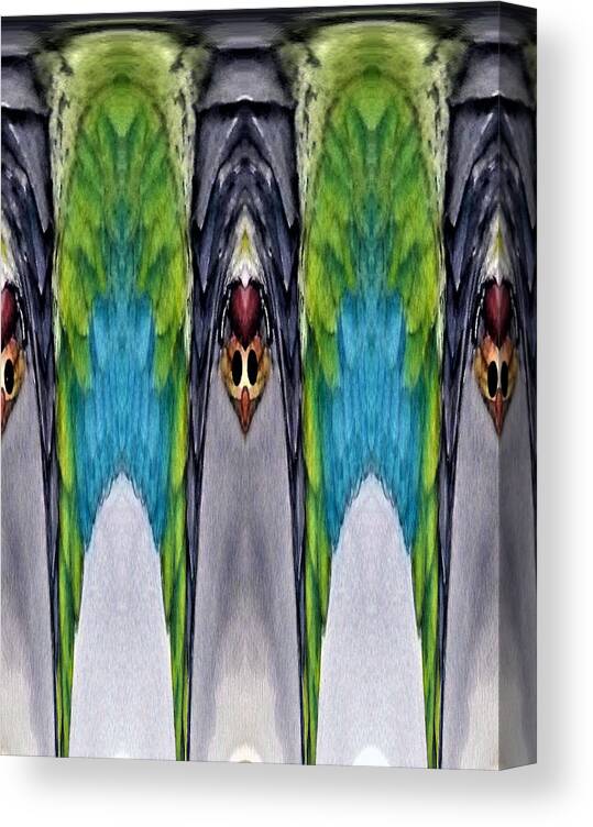 Abstract Art Canvas Print featuring the digital art Hanging Bats by Ronald Mills