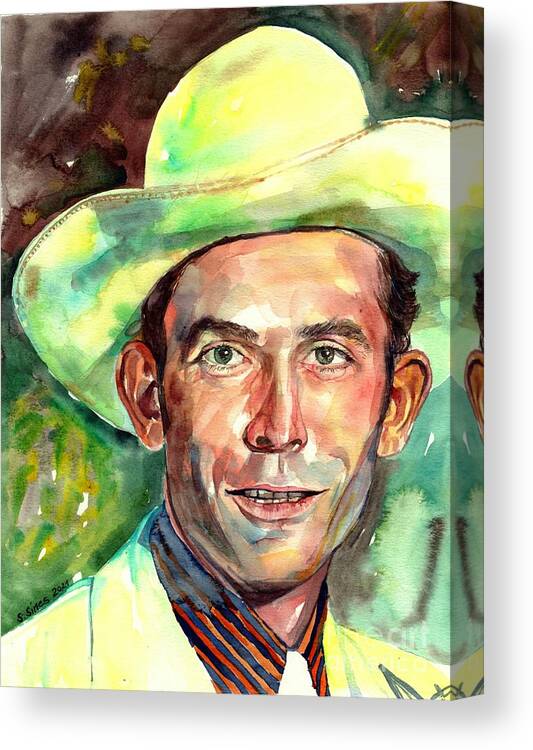 Hank Williams Canvas Print featuring the painting Hank Williams Portrait by Suzann Sines