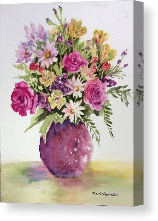 Flowers Canvas Print featuring the painting Happy Mothers' Day by Barbara Parisien