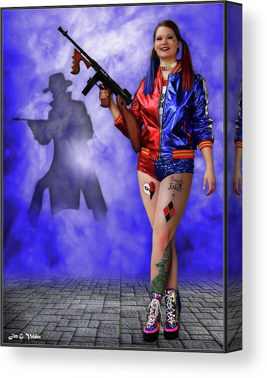 Harley Canvas Print featuring the photograph Harley Night of the Joker by Jon Volden