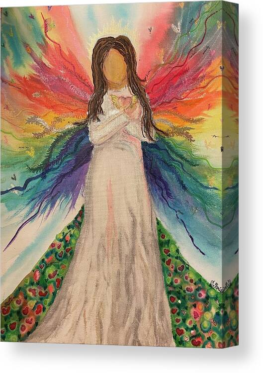Angel Canvas Print featuring the painting Healing Angel by Christine Paris