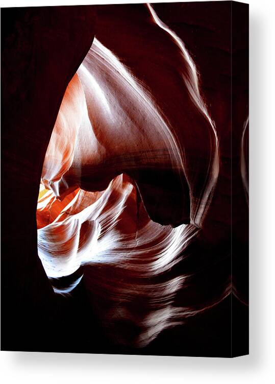 Canyon Photography Canvas Print featuring the photograph Heart Inside Antelope Canyon by Barbara Sophia Photography