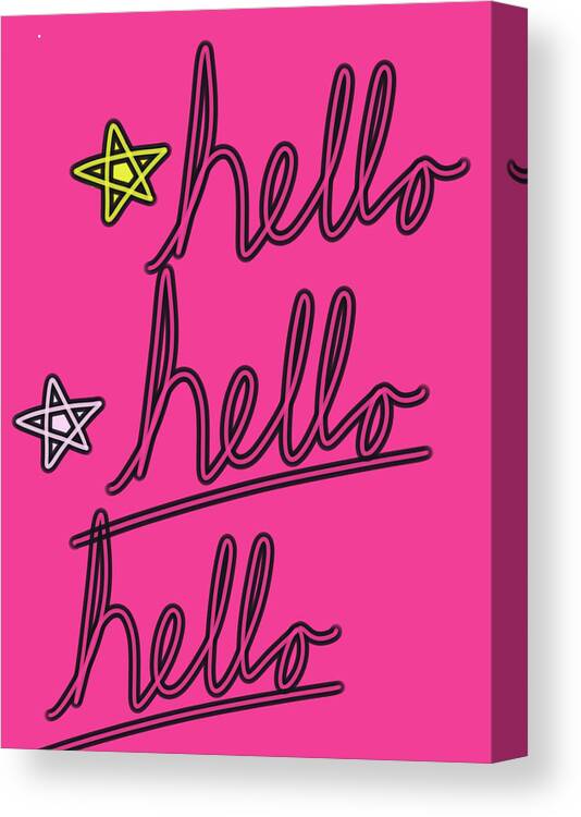 Hi Canvas Print featuring the digital art Hello Hello Hello by Ashley Rice