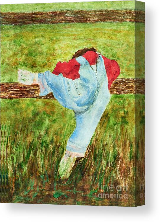 Art - Watercolor Canvas Print featuring the painting Hide and Seek Watercolor painting by Sher Nasser