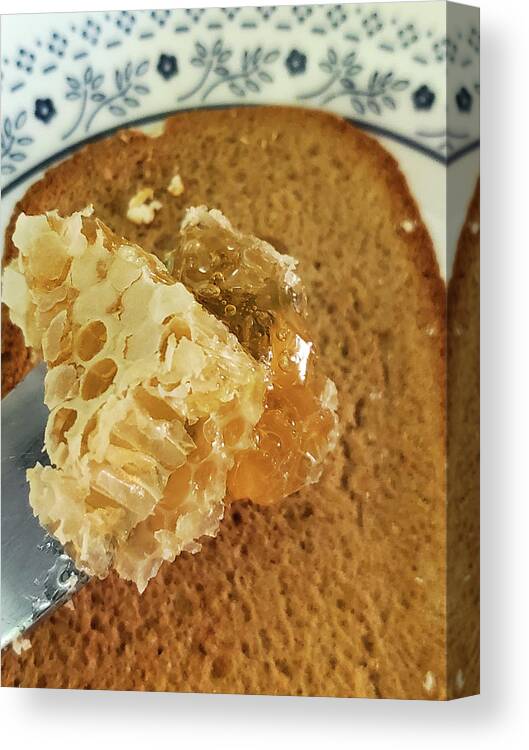 Food Canvas Print featuring the photograph Honeycomb by Annalisa Rivera-Franz