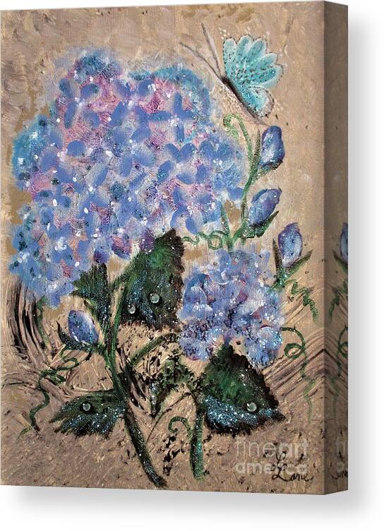 Hydrangea Canvas Print featuring the painting Hydrangea Hues by Lynn Raizel Lane