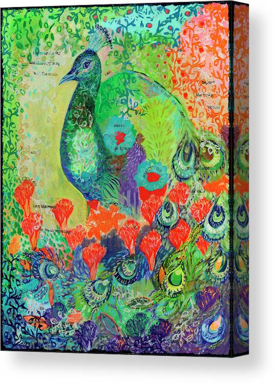Poem Canvas Print featuring the painting I Am Courage by Jennifer Lommers