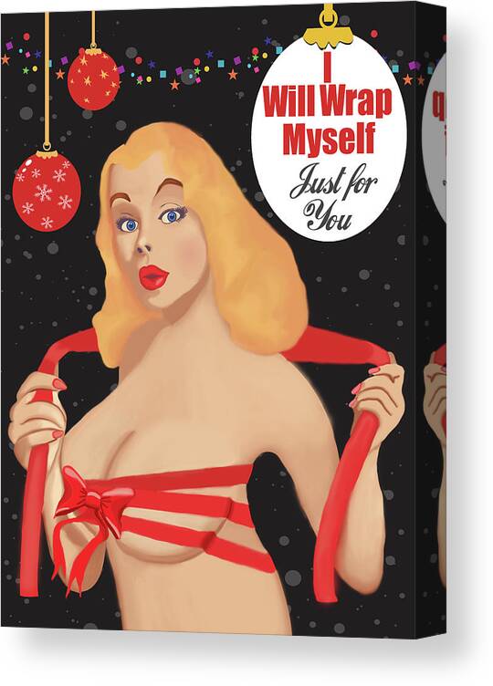 Sexy Canvas Print featuring the digital art I will wrap myself by Long Shot