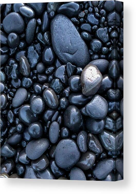 Copyright Elixir Images Canvas Print featuring the photograph Icelandic Beach Rocks by Santa Fe