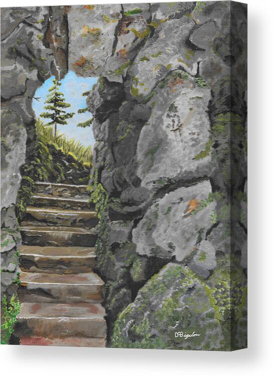 Ireland Canvas Print featuring the painting Irish Stairs by David Bigelow