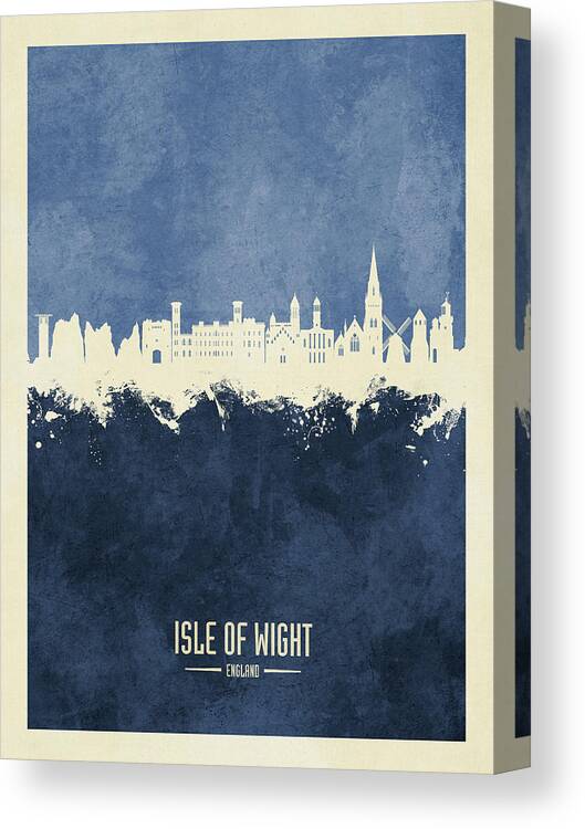 Isle Of Wight Canvas Print featuring the digital art Isle of Wight England Skyline #97 by Michael Tompsett