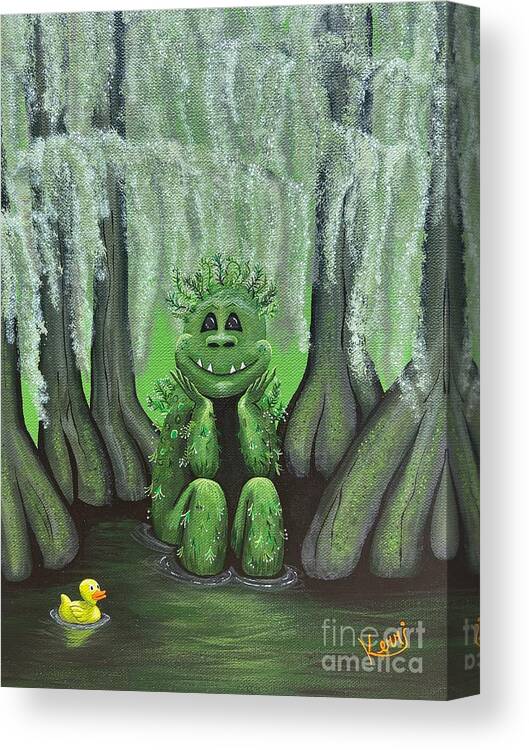 Monster Canvas Print featuring the painting It's Just Ducky. by Kerri Sewolt
