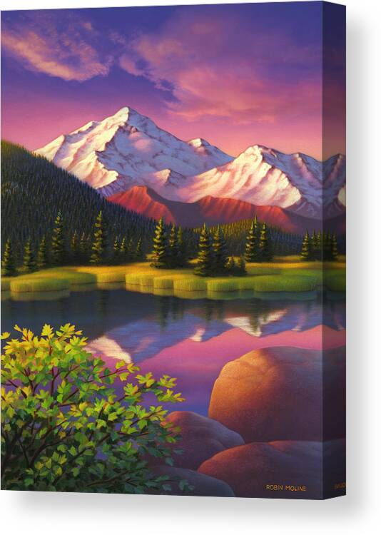 Mountain Scene Canvas Print featuring the painting Ivory Mountain by Robin Moline