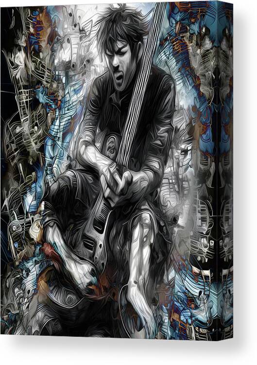 Music Canvas Print featuring the digital art Jammin by Jeff Malderez