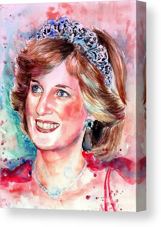 Lady Diana Canvas Print featuring the painting Lady Diana Portrait by Suzann Sines
