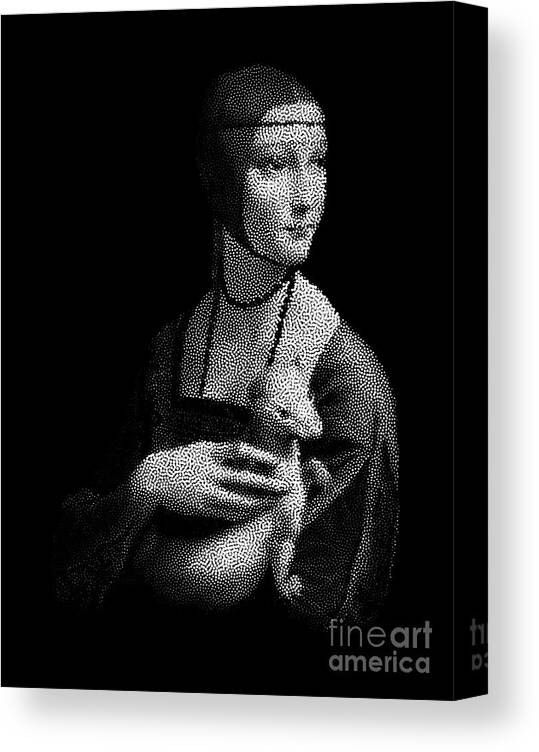 Pet Canvas Print featuring the digital art Lady with an Ermine by Cu Biz