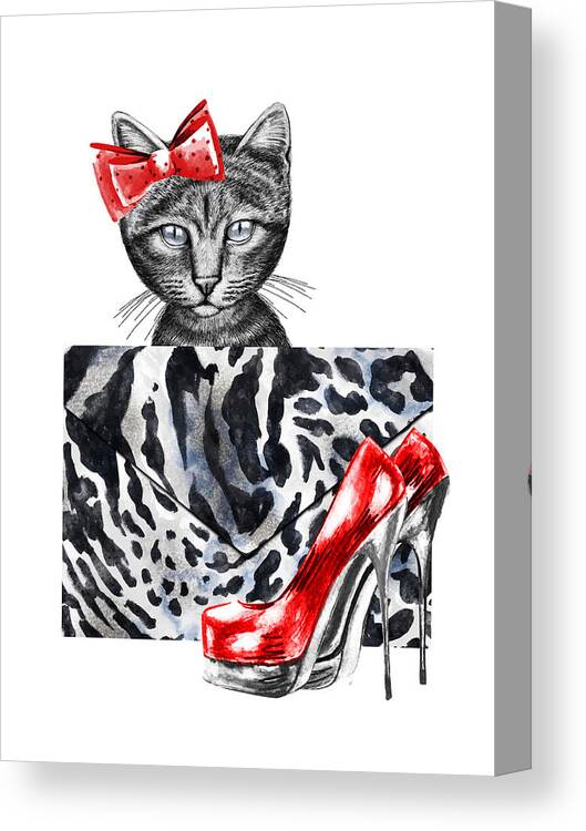 Leopard print bag and high heel shoes Canvas Print / Canvas Art by Mihaela  Pater - Pixels Canvas Prints