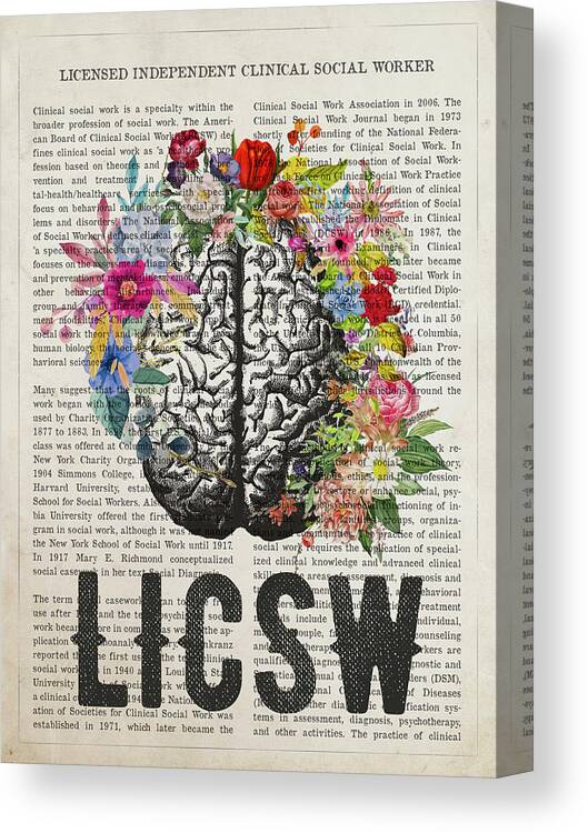 Licsw Canvas Print featuring the digital art Licensed independent clinical social worker by Aged Pixel