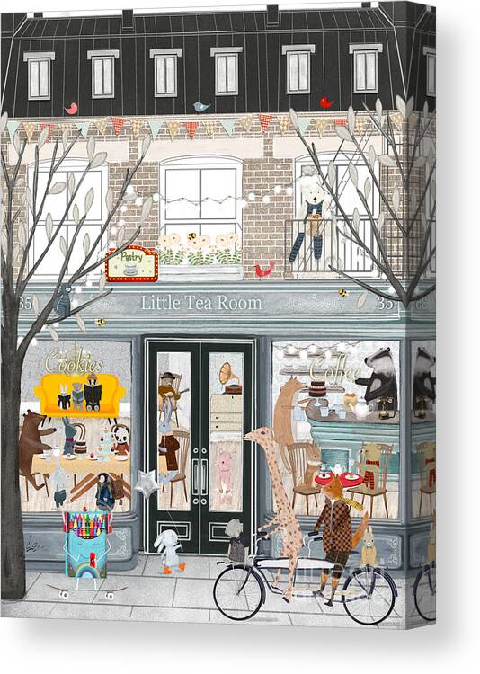 Patisserie Canvas Print featuring the painting Little Tea Room by Bri Buckley