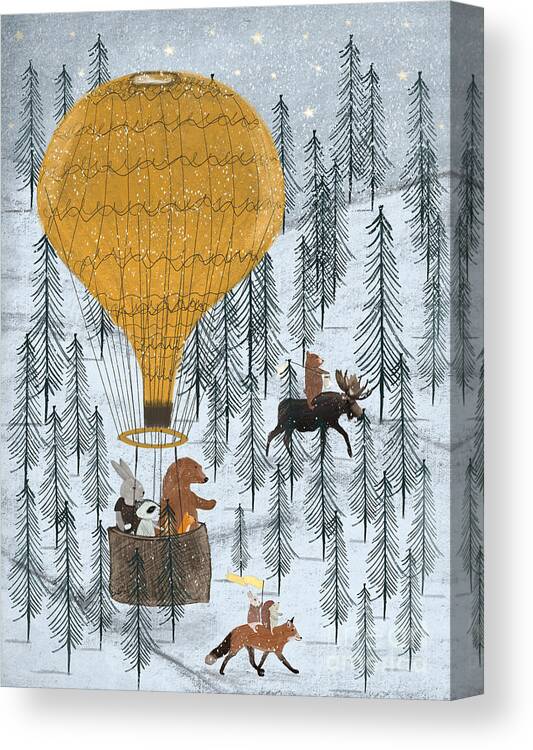 Nursery Canvas Print featuring the painting Little Winter Wood by Bri Buckley