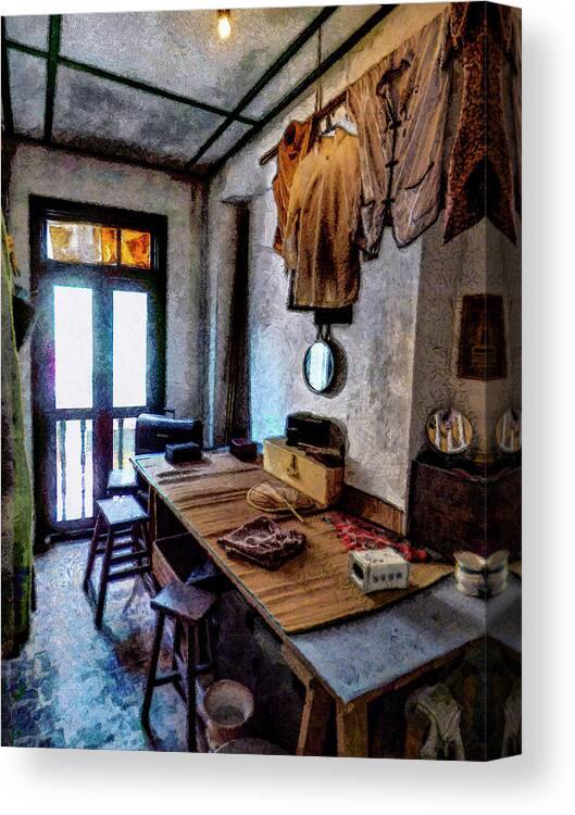 Room Canvas Print featuring the digital art Living and working in Shanty Town by Steve Taylor