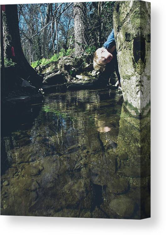Creek Canvas Print featuring the photograph Looking for Crawdads by W Craig Photography
