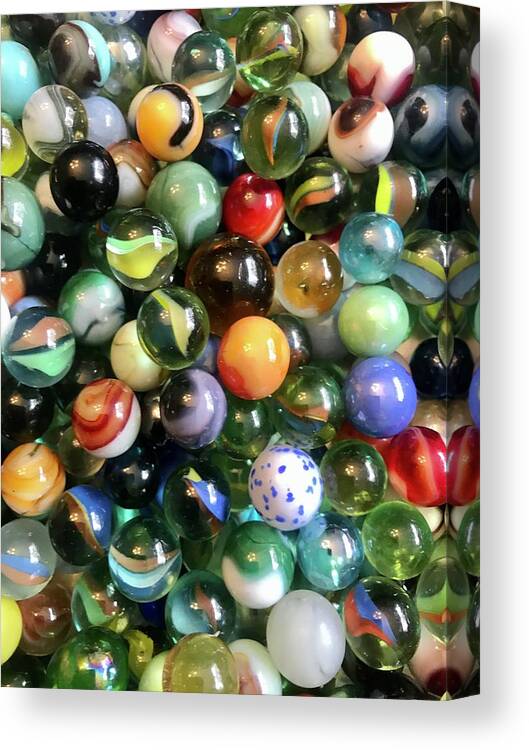 Glass Canvas Print featuring the photograph Lost Your Marbles by Kathy Clark