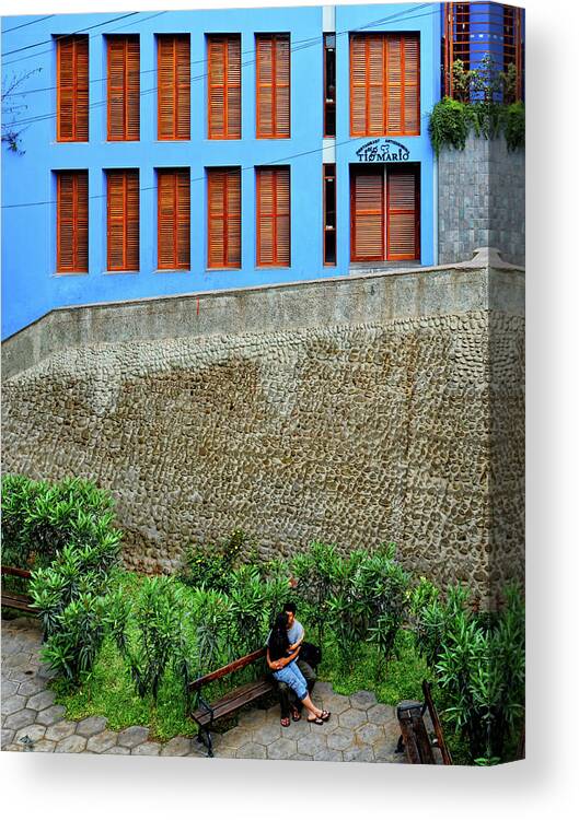 Peru Canvas Print featuring the photograph Love is in the Air by Ron Dubin