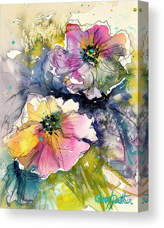 Flowers Canvas Print featuring the painting Lovely by Cheryl Prather