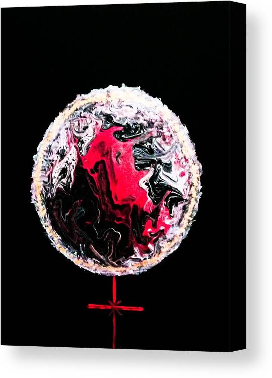 Red Canvas Print featuring the painting Majestic Ruby by Anna Adams
