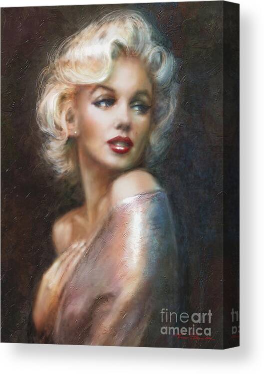 Theo Danella Canvas Print featuring the painting Marilyn WW soft by Theo Danella