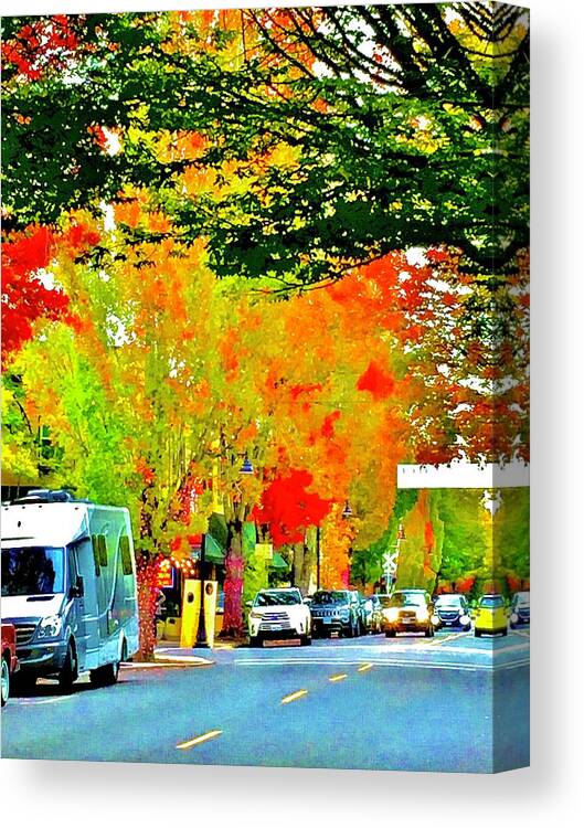 Oregon Canvas Print featuring the photograph McMinnville Fall Fantasy by Michael Oceanofwisdom Bidwell