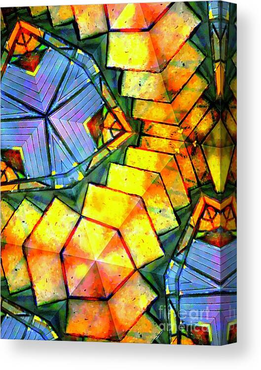 Optics Euphoria Stain Glass Canvas Print featuring the digital art MezzMe by Glenn Hernandez