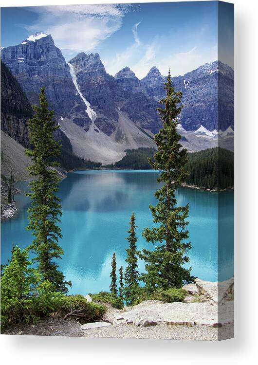 Moraine Lake Canvas Print featuring the photograph Moraine Lake by Lynn Bolt