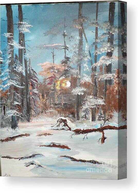 Landscape. Donnsart1 Canvas Print featuring the painting Morning Is Risen painting # 122 by Donald Northup