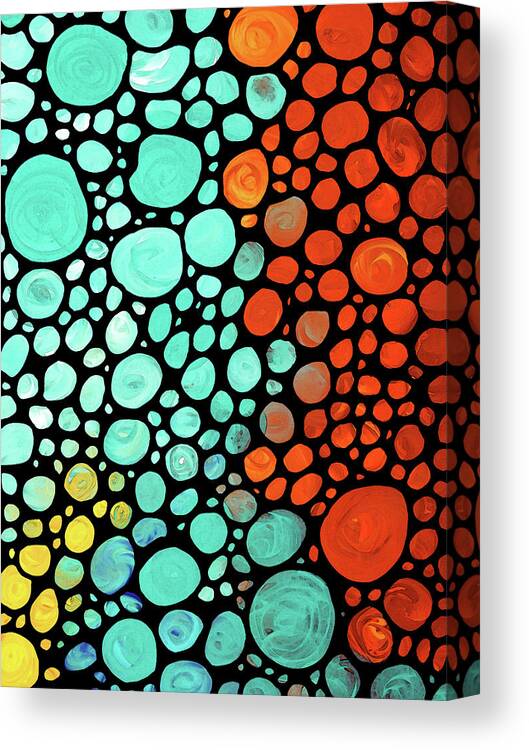 Abstract Canvas Print featuring the painting Mosaic Art - Abstract 3 - By Sharon Cummings by Sharon Cummings