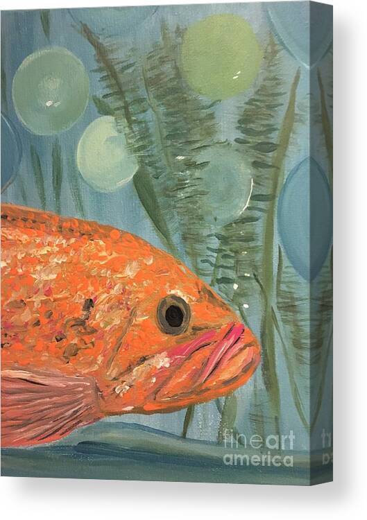 Fish Canvas Print featuring the painting Mr. Fish by Debora Sanders