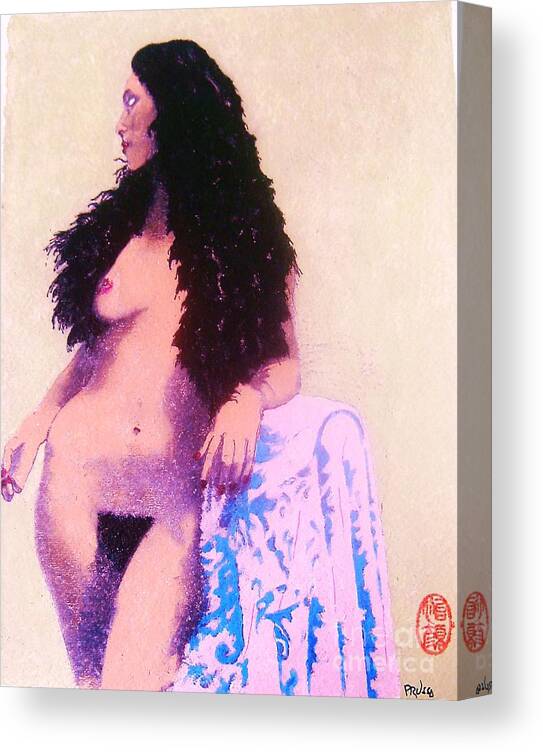 Original On Cold Pressed Paper Canvas Print featuring the painting Nakedness and candor by Thea Recuerdo