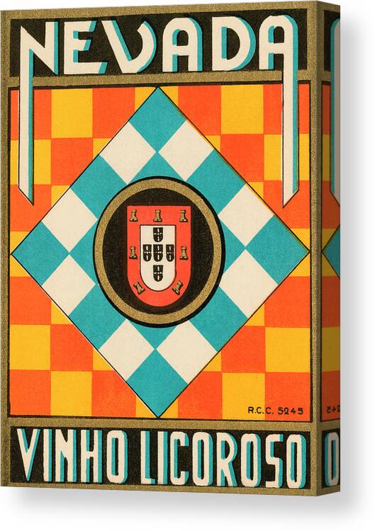 Vintage Canvas Print featuring the drawing Nevada Vinho Licorso by Vintage Drinks Posters