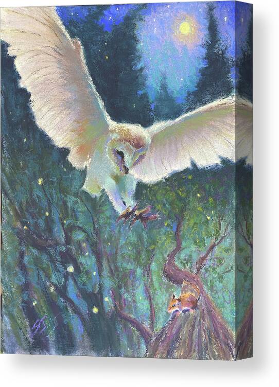 Owl Canvas Print featuring the painting Night Owl by Susan Jenkins