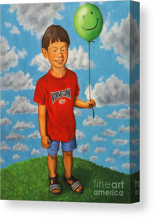 Boy Canvas Print featuring the painting Norwegian by Ken Kvamme