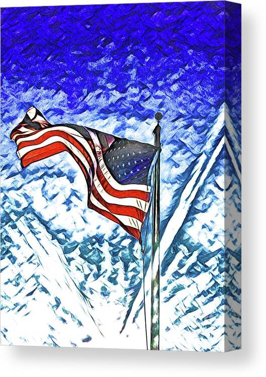  Canvas Print featuring the digital art Old Glory by Michael Stothard