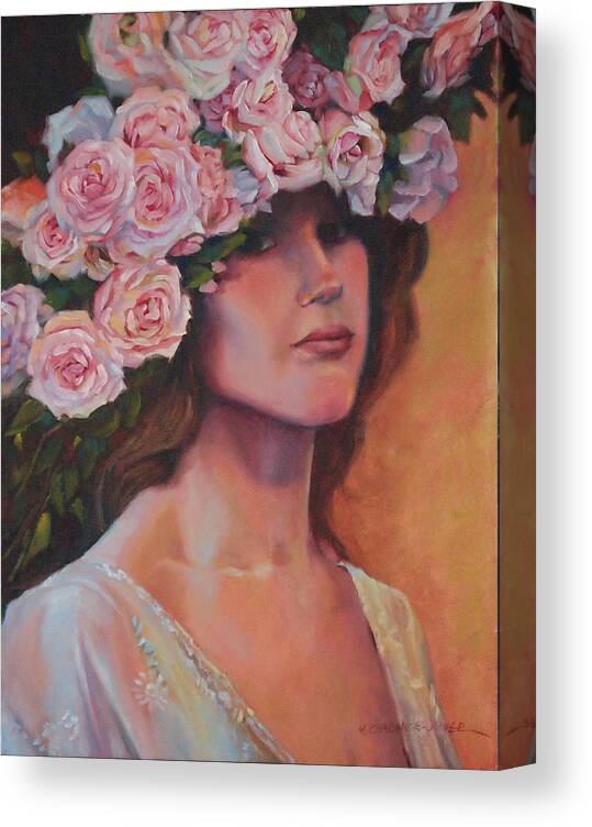 Ophelia Canvas Print featuring the painting Ophelia Avant la Folie by Marguerite Chadwick-Juner