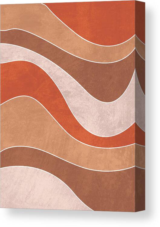 Organic Canvas Print featuring the mixed media Organica - Minimal Brown Abstract by Studio Grafiikka