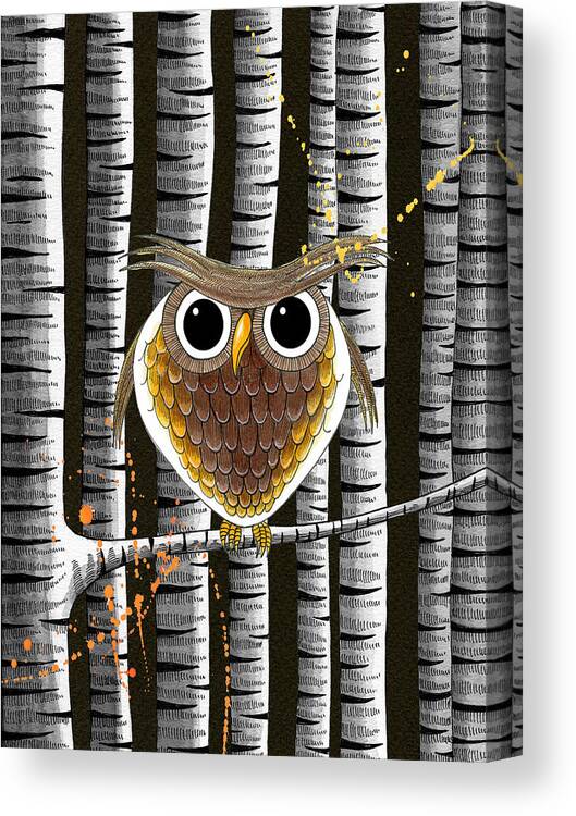 Owl Canvas Print featuring the mixed media Owl by Andrew Hitchen