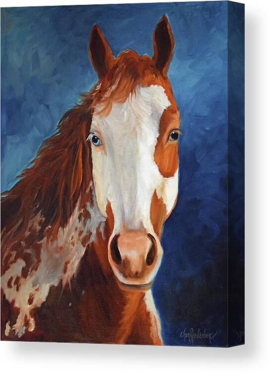 Horse Print Canvas Print featuring the painting Paint The Midnight Sky by Cheri Wollenberg