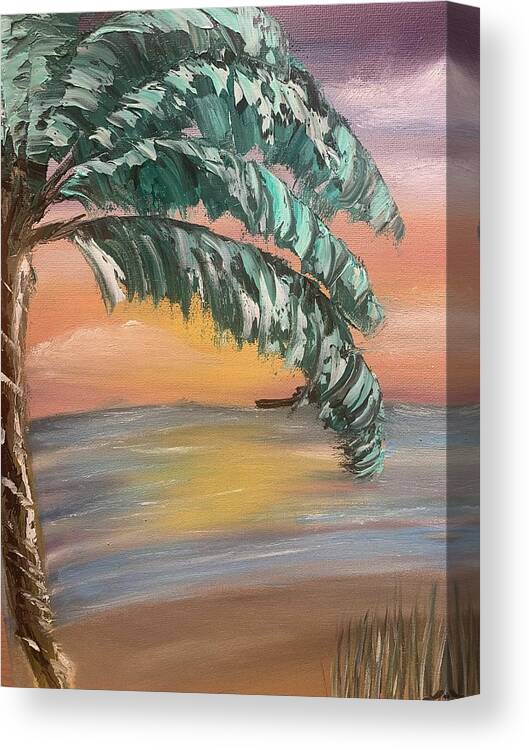 Island Canvas Print featuring the painting Palm Calm by Lisa White