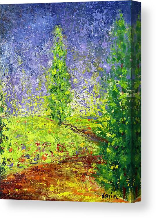 Landscape Canvas Print featuring the painting Part of a Landscape by Karin Eisermann