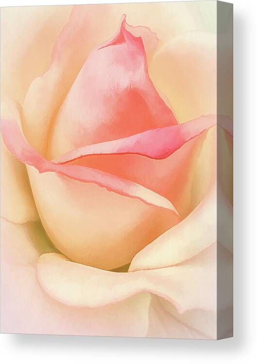 Roses Canvas Print featuring the digital art Pastel Rose Tones by Kevin Lane