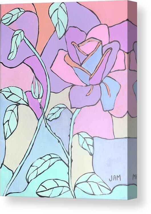 Canvas Print featuring the painting Pastel Roses by Jam Art
